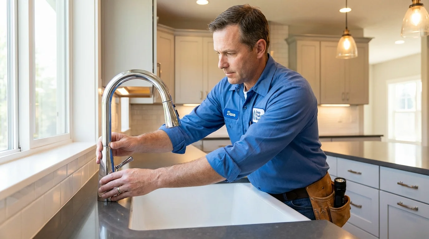 Kitchen faucet installation by Johns Plumbing LLC in Minnewaukan
